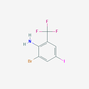 molecular formula C7H4BrF3IN B1287850 2-溴-4-碘-6-(三氟甲基)苯胺 CAS No. 952901-54-1
