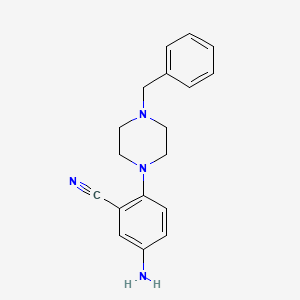 molecular formula C18H20N4 B1287854 5-氨基-2-(4-苄基哌嗪-1-基)苯甲腈 CAS No. 952949-59-6