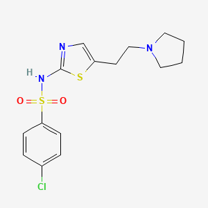 Benzenesulfonamide, 4-chloro-N-(5-(2-(1-pyrrolidinyl)ethyl)-2-thiazolyl)-