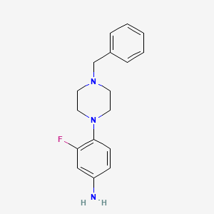 molecular formula C17H20FN3 B1287857 4-(4-Benzylpiperazin-1-yl)-3-fluoroaniline CAS No. 937597-28-9