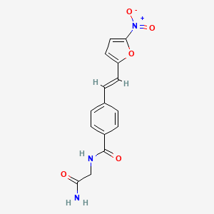 molecular formula C15H13N3O5 B12878581 N-(2-Amino-2-oxoethyl)-4-(2-(5-nitrofuran-2-yl)vinyl)benzamide 