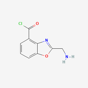 molecular formula C9H7ClN2O2 B12878587 2-(Aminomethyl)benzo[d]oxazole-4-carbonyl chloride 