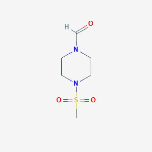 molecular formula C6H12N2O3S B1287861 1-Piperazinecarboxaldehyde, 4-(methylsulfonyl)- CAS No. 139605-60-0