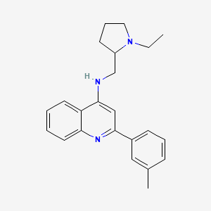 4-Quinolinamine, N-[(1-ethyl-2-pyrrolidinyl)methyl]-2-(3-methylphenyl)-