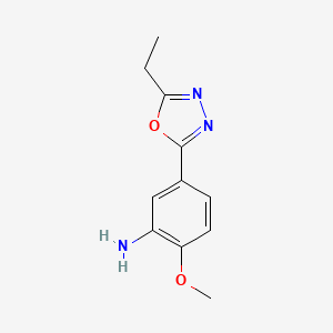 molecular formula C11H13N3O2 B1287870 5-(5-Ethyl-1,3,4-oxadiazol-2-yl)-2-methoxyaniline CAS No. 954326-01-3