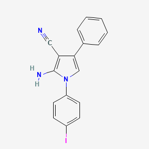 B12878758 2-Amino-1-(4-iodophenyl)-4-phenyl-1H-pyrrole-3-carbonitrile CAS No. 115998-08-8