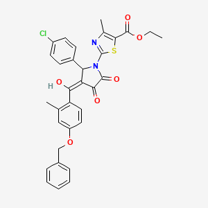 Ethyl 2-(3-(4-(benzyloxy)-2-methylbenzoyl)-2-(4-chlorophenyl)-4-hydroxy-5-oxo-2,5-dihydro-1H-pyrrol-1-yl)-4-methylthiazole-5-carboxylate