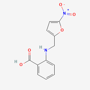 molecular formula C12H10N2O5 B12879041 2-(((5-Nitrofuran-2-yl)methyl)amino)benzoic acid CAS No. 88796-62-7