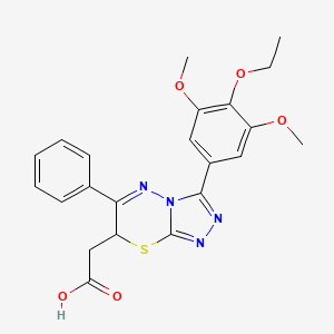 2-(3-(4-Ethoxy-3,5-dimethoxyphenyl)-6-phenyl-7H-[1,2,4]triazolo[3,4-b][1,3,4]thiadiazin-7-yl)acetic acid