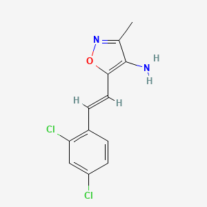 molecular formula C12H10Cl2N2O B12879405 5-(2,4-Dichlorostyryl)-3-methylisoxazol-4-amine 