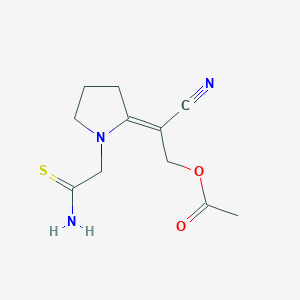 2-(1-(2-Amino-2-thioxoethyl)pyrrolidin-2-ylidene)-2-cyanoethyl acetate