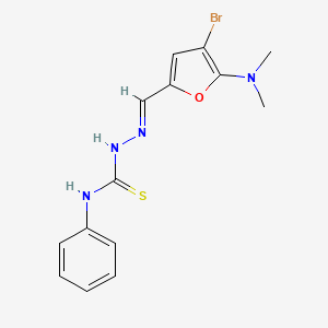 2-((4-Bromo-5-(dimethylamino)furan-2-yl)methylene)-N-phenylhydrazinecarbothioamide