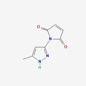 molecular formula C8H7N3O2 B12879682 1-(5-Methyl-1H-pyrazol-3-yl)-1H-pyrrole-2,5-dione CAS No. 193463-89-7