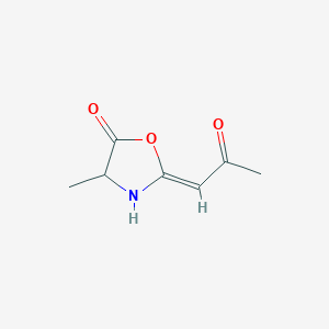 molecular formula C7H9NO3 B12879770 4-Methyl-2-(2-oxopropylidene)oxazolidin-5-one 