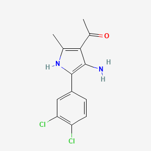 molecular formula C13H12Cl2N2O B12879878 1-[4-amino-5-(3,4-dichlorophenyl)-2-methyl-1H-pyrrol-3-yl]ethanone CAS No. 91480-92-1