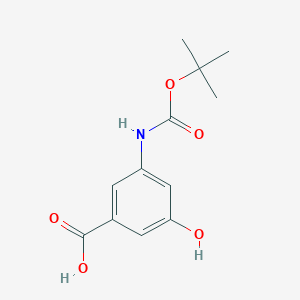 molecular formula C12H15NO5 B1287988 3-((tert-Butoxycarbonyl)amino)-5-hydroxybenzoic acid CAS No. 232595-59-4