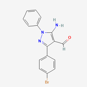 1H-Pyrazole-4-carboxaldehyde, 5-amino-3-(4-bromophenyl)-1-phenyl-