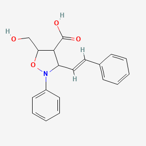 5-(Hydroxymethyl)-2-phenyl-3-styrylisoxazolidine-4-carboxylic acid