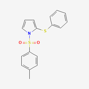 molecular formula C17H15NO2S2 B12879981 1-(4-Methylbenzene-1-sulfonyl)-2-(phenylsulfanyl)-1H-pyrrole CAS No. 89597-68-2