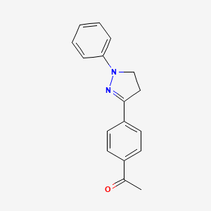 molecular formula C17H16N2O B12880028 1-[4-(1-Phenyl-4,5-dihydro-1H-pyrazol-3-yl)phenyl]ethan-1-one CAS No. 61447-60-7