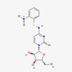 molecular formula C15H16N4O7S B12880037 1-[(2R,3R,4S,5R)-3,4-dihydroxy-5-(hydroxymethyl)oxolan-2-yl]-4-[(2-nitrophenyl)sulfanylamino]pyrimidin-2-one 