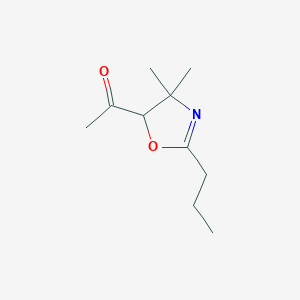 molecular formula C10H17NO2 B12880059 1-(4,4-Dimethyl-2-propyl-4,5-dihydro-1,3-oxazol-5-yl)ethan-1-one CAS No. 88309-30-2