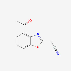 molecular formula C11H8N2O2 B12880116 2-(4-Acetylbenzo[d]oxazol-2-yl)acetonitrile 