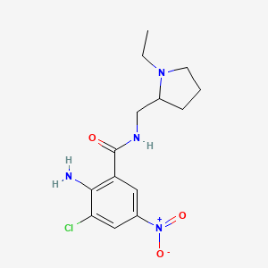 molecular formula C14H19ClN4O3 B12880137 2-Amino-3-chloro-N-((1-ethylpyrrolidin-2-yl)methyl)-5-nitrobenzamide CAS No. 63497-54-1