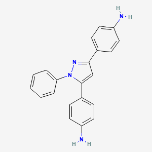 molecular formula C21H18N4 B12880139 4,4'-(1-Phenyl-1H-pyrazole-3,5-diyl)dianiline CAS No. 138556-28-2