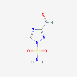 molecular formula C3H4N4O3S B12880173 3-formyl-1H-1,2,4-triazole-1-sulfonamide 