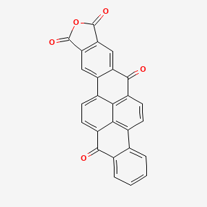 molecular formula C26H10O5 B12880185 6-oxaheptacyclo[13.10.2.02,10.04,8.012,26.016,21.023,27]heptacosa-1(25),2,4(8),9,12(26),13,15(27),16,18,20,23-undecaene-5,7,11,22-tetrone CAS No. 4378-57-8