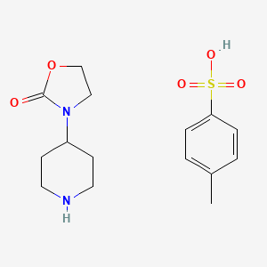 molecular formula C15H22N2O5S B12880225 3-(Piperidin-4-yl)oxazolidin-2-one 4-methylbenzenesulfonate 