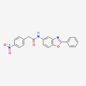 molecular formula C21H15N3O4 B12880252 Benzeneacetamide, 4-nitro-N-(2-phenyl-5-benzoxazolyl)- CAS No. 301647-03-0