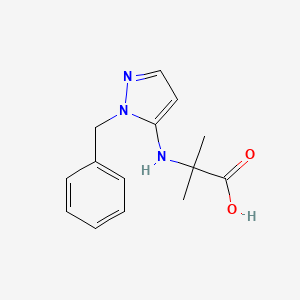 molecular formula C14H17N3O2 B12880266 N-(1-Benzyl-1H-pyrazol-5-yl)-2-methylalanine CAS No. 135098-47-4