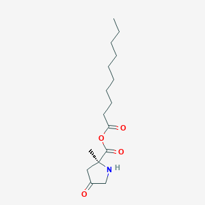 molecular formula C16H27NO4 B12880282 Decanoic (S)-2-methyl-4-oxopyrrolidine-2-carboxylic anhydride 