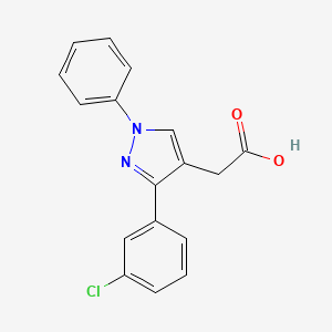 molecular formula C17H13ClN2O2 B12880297 [3-(3-Chlorophenyl)-1-phenyl-1H-pyrazol-4-yl]acetic acid CAS No. 75821-67-9