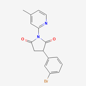 molecular formula C16H13BrN2O2 B12880305 3-(m-Bromophenyl)-N-(4-methyl-2-pyridinyl)succinimide CAS No. 110592-47-7