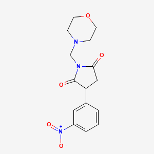 molecular formula C15H17N3O5 B12880329 N-(Morpholinomethyl)-2-(m-nitrophenyl)succinimide CAS No. 66064-17-3