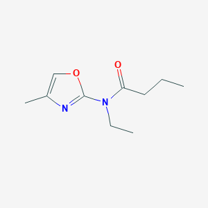 molecular formula C10H16N2O2 B12880391 N-Ethyl-N-(4-methyl-1,3-oxazol-2-yl)butanamide CAS No. 57067-94-4