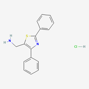 molecular formula C16H15ClN2S B1288070 (2,4-二苯基-1,3-噻唑-5-基)甲胺盐酸盐 CAS No. 879896-44-3