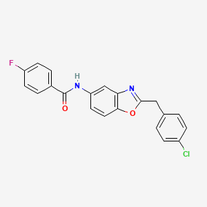 N-[2-[(4-chlorophenyl)methyl]-1,3-benzoxazol-5-yl]-4-fluorobenzamide