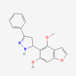 4-Methoxy-5-(3-phenyl-4,5-dihydro-1H-pyrazol-5-yl)-1-benzofuran-6-ol