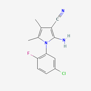 2-Amino-1-(5-chloro-2-fluorophenyl)-4,5-dimethyl-1H-pyrrole-3-carbonitrile