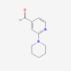 molecular formula C11H14N2O B1288079 2-哌啶基异烟酰醛 CAS No. 876316-39-1