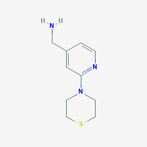 molecular formula C10H15N3S B1288080 (2-硫代吗啉基吡啶-4-基)甲胺 CAS No. 886851-35-0