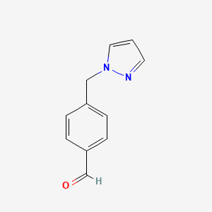 molecular formula C11H10N2O B1288086 4-(1H-吡唑-1-基甲基)苯甲醛 CAS No. 887922-90-9