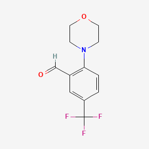 molecular formula C12H12F3NO2 B1288088 2-(モルフォリン-4-イル)-5-(トリフルオロメチル)ベンズアルデヒド CAS No. 886851-50-9