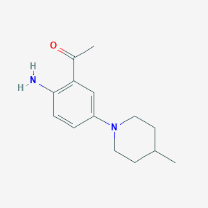 molecular formula C14H20N2O B1288098 1-[2-Amino-5-(4-Methylpiperidino)phenyl]-1-ethanon CAS No. 886361-39-3