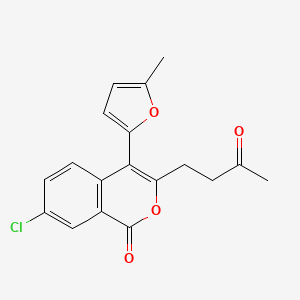 7-Chloro-4-(5-methylfuran-2-yl)-3-(3-oxobutyl)-1H-2-benzopyran-1-one