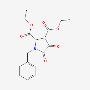 molecular formula C17H19NO6 B12881026 Diethyl 1-benzyl-4,5-dioxopyrrolidine-2,3-dicarboxylate CAS No. 7399-18-0